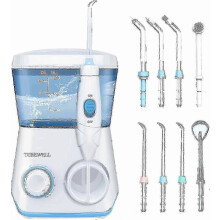2026 Waterflosser Monddouche, Tandwaterflosser 600ml 10 Instelbare Drukstanden, Elektrische Flosser Geschikt voor Tanden/Beugels, 8 Wateruitlaten_Ver