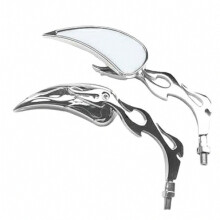 Motorcycle mirrors - A-Pro - 8 mm flared diameter - Chrome-plated metal - Pair (Right and Left)_Surprise Gift