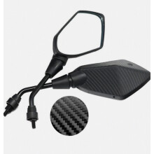 Specchietti laterali in fibra di carbonio compatibili con Mota, compatibili con moto, quad, scooter, in plastica, con stelo filettato M10, specchiett