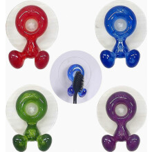Porta spazzolini da denti con ventosa da parete, confezione da 4, porta spazzolini antibatterico compatibile con il bagno (blu, verde, rosso e viola)