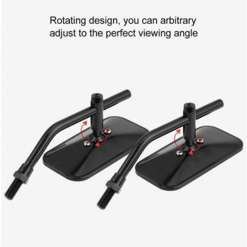 Motorcycle Mirrors 1 Pair of Rectangular Motorcycle Side Mirrors, Black Square Motorcycle Mirrors_Surprise Gift
