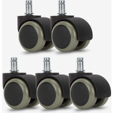 Pxcl Office Chair Caster Wheel - Set Of 5 Armchair Casters - 11/50mm Compatiblement Wheel - Silent Seat Leg Compatible Hard Floor - Gray_Surprise Gif