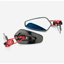 Espejos laterales Espejo retrovisor Manillar 22 mm 7-8" Compatible Motocicleta Rojo_Regalo sorpresa