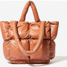 Grote gewatteerde draagtas, trendy luxe chique gewatteerde katoenen designertas, geschikt voor dames, zachte winterse gewatteerde schoudertas met nyl
