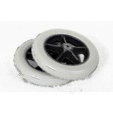 Rueda delantera para silla de ruedas, ruedas delanteras giratorias de 7 pulgadas para discapacitados, ruedas de goma antideslizantes, compatibilidad