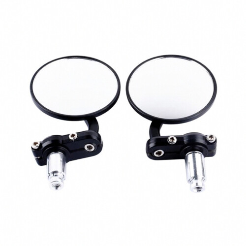 Pair of Compatiblehandlebar end mirrors Compatible motorcycle, black_Surprise Gift 1
