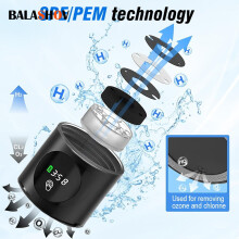Générateur d'eau hydrogénée Performance, double chambre SPE+PEM, affichage LED PPB et temps, appareil d'inhalation H2