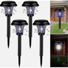 Paquete de matamosquitos solar impermeable para exteriores con lámpara repelente de mosquitos e iluminación, compatible con interiores y exteriores,