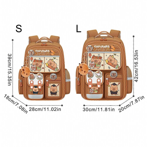 Cartoon Capybara School Backpack, Lightweight Large Capacity Daypack Compatible Elementary Students_Surprise Gift 2