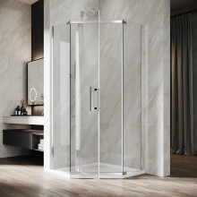 ELEGANT 900 x 900mm Neo Angle Shower Enclosure, 8mm Easy Clean Safety Glass Corner Shower Door