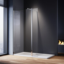 ELEGANT 110cm Walk-in Shower Door, 30cm Flipper
