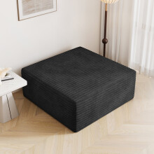 Corduroy Modular Sofa | Cloud-style Sectional Sofa Fluffy Memory Foam Cushions Footstool Only