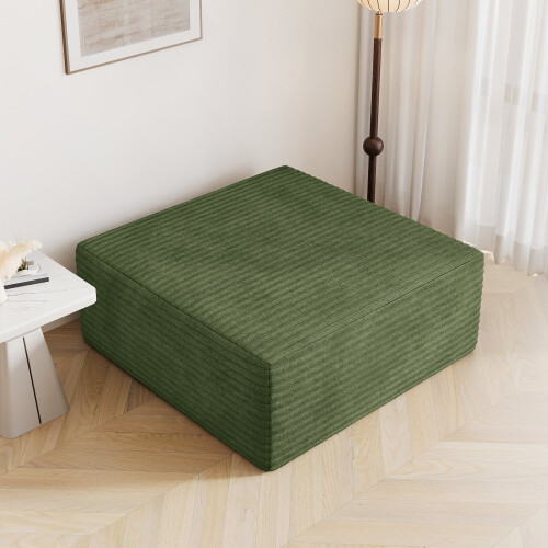 Corduroy Modular Sofa | Cloud-style Sectional Sofa Fluffy Memory Foam Cushions Footstool Only