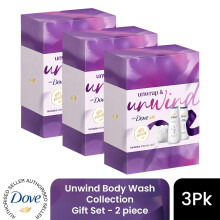(Pack of 3) DOVE Unwind Body Wash Collection Gift Set 2 piece, Choose Your Pack Size 1,2,3 or 4