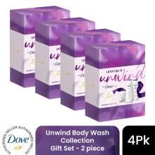 (Pack of 4) DOVE Unwind Body Wash Collection Gift Set 2 piece, Choose Your Pack Size 1,2,3 or 4