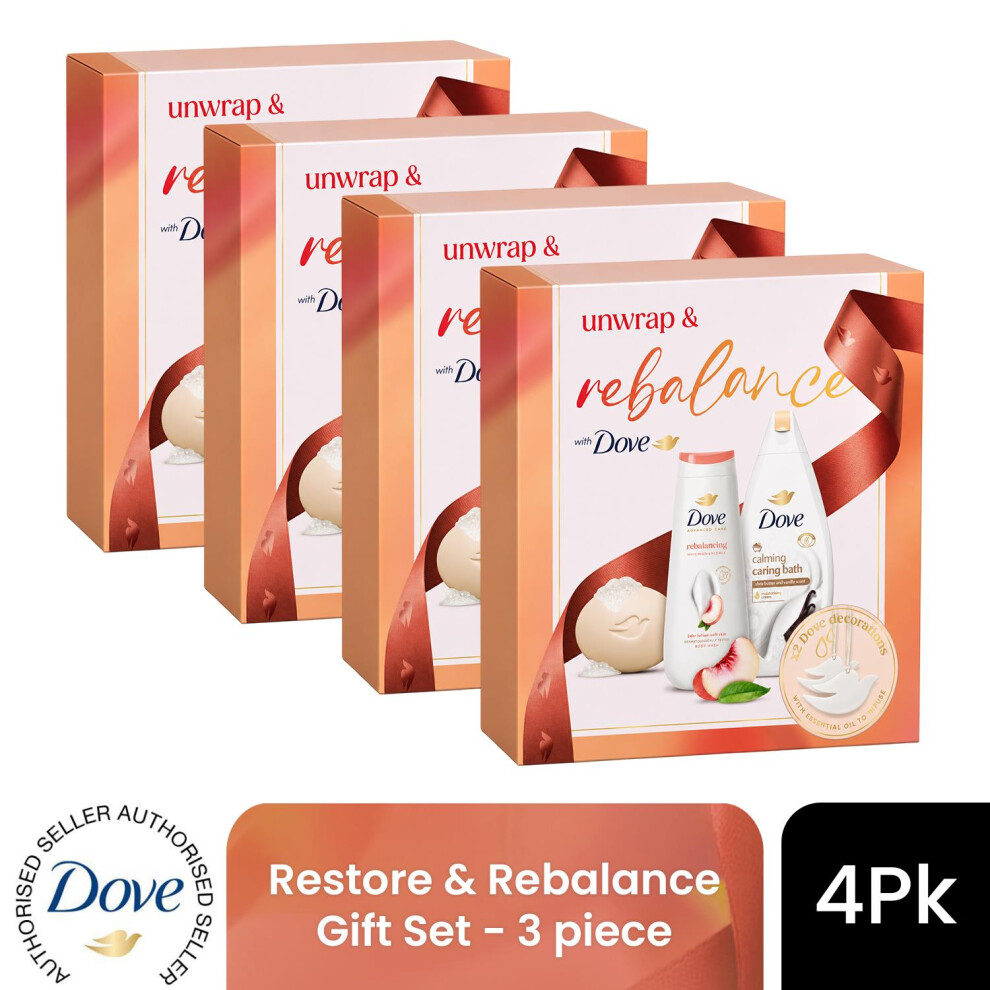 Dove (Pack Of 4) Restore & Rebalance Gift Set 3 Piece, Choose Your Pack Size 1,2,3 Or 4