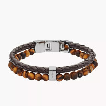 Bracelet Fossil con perle in occhio di tigre - FO.JF03118040
