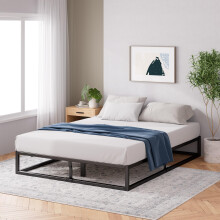 Zinus Joseph Bettgestell 140x200 cm - Metallbett 140x200 mit Lattenrost aus Holz - 25 cm Hohe Plattform mit Freiraum Darunter