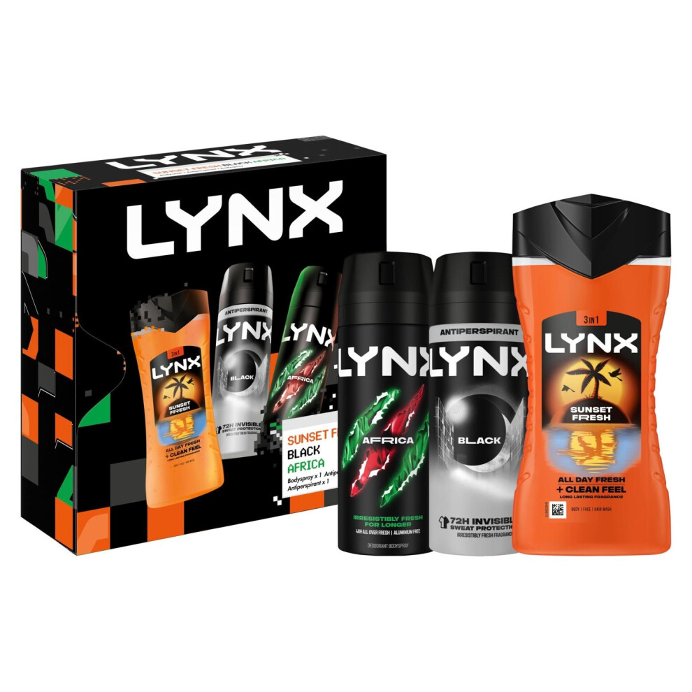 Lynx (Pack Of 3) All Stars Trio Gift Set 3 Piece, Choose Your Pack Size 1,2,3 Or 4