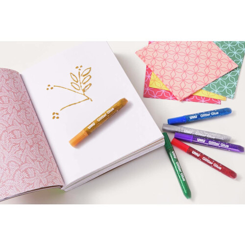 UHU GLITTER GLUE ORIGINAL 6X10ML BLISTER 2