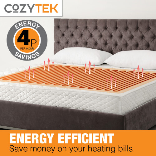 (Double 135x120cm) Cozytek Electric Blanket Polyester Underblanket 3 Heat Settings White 2