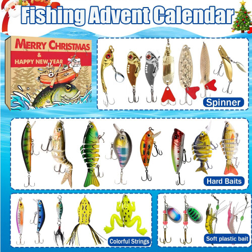 Adventskalender-Angelköder-Set – 24 Tage Countdown mit einzigartigen Ködern für Süß- und Salzwasser 1