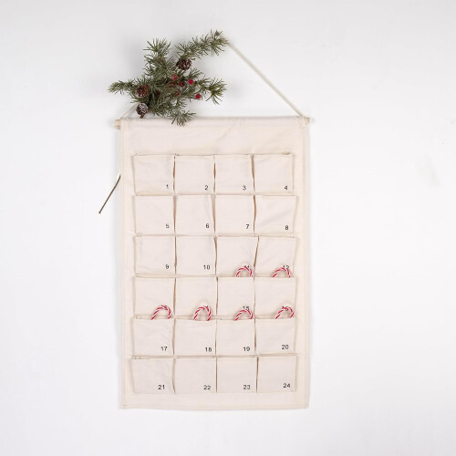 Υφασμάτινο Ημερολόγιο Advent με 24 Αριθμημένες Θή 1