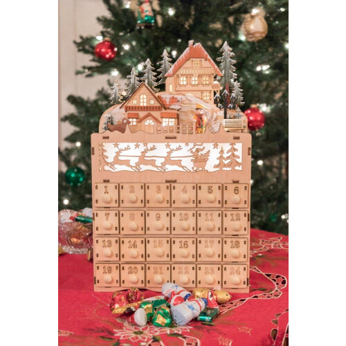 Ξύλινο Χριστουγεννιάτικο Χωριό Advent Ημερολόγιο 2