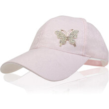 Dames baseballpet met bloemenprint, strass-steentjes en vlinderbedeltje_verjaardagscadeau