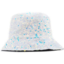 Unisex bucket hat met glitter en pailletten - Hippe, hippe strandzonnehoed, opvouwbare vissershoed