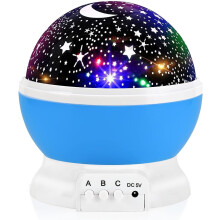 Nachtlampje voor kinderen, nachtlampje Nebula met 360 graden rotatie - 4 ledlampjes, 12 lichtkleure