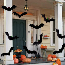 Halloween hangende vleermuizen (12 stuks) 3D Halloween tuin- en buitendecoratie_Verjaardagscadeau