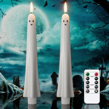 Ghost Halloween liekittömät kartiokynttilät kaukosäätimellä ja ajastimella_syntymäpäivälahja