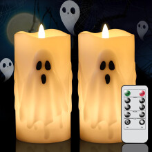 Halloween spookkaarsen zonder vlam met afstandsbediening en timer, 2 stuks_Verjaardagscadeau