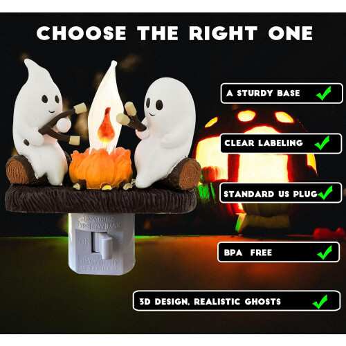 Ghost Campfire Nightlight, Ghosts Roasting Marshmallows_Birthday Gift 2