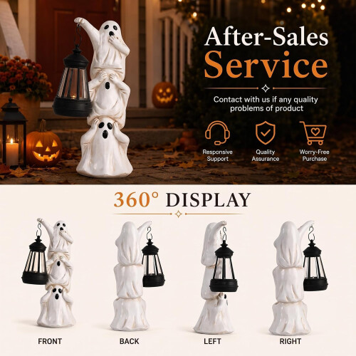Διακόσμηση για Halloween με φαντάσματα, ηλιακό άγ 2
