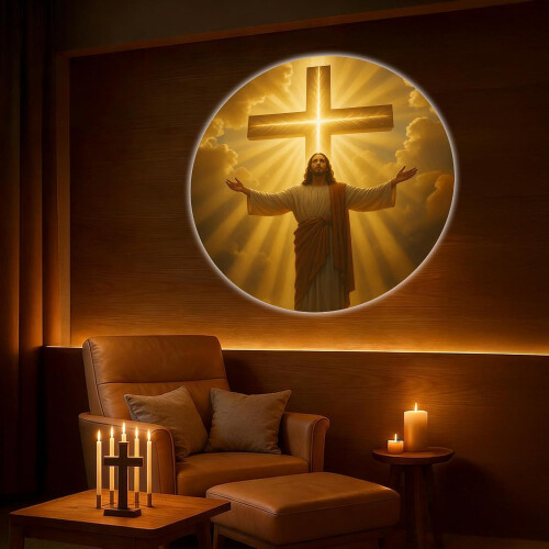 God and Jesus-Pattern Projection Light, six Different Patterns to Switch, Room Ceiling Background Decoration Light, Church Prayer Decoration, Christi 2