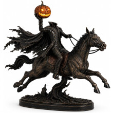 Valaistu päätön ratsastajan patsas LED-kurpitsa Halloween-sisustus_syntymäpäivälahja