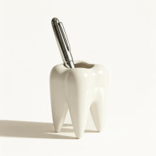 Tooth Pen Holder, Ceramic Pencil Cup Gift for Dental Office Decor_Birthday Gift