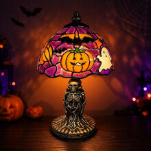 Käsintehty Halloween-maalattu lamppu_syntymäpäivälahja