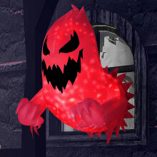 4,5 jalkaa korkea Halloween-puhallettava aave ulkokoriste, aavemainen räjäytyspihakoristeet pyörivällä LEDillä pelottav