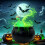 Halloween Decorations Indoor, Decoration Halloween Cauldron Interieur with Magic Floating Potion Bottles, Diffuser, Fog Maker, Skeleton Witches Cauld 5