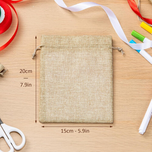 24 τεμάχια σακούλες από γιούτα 15x20cm, πουγκιά δ 1