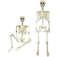 Halloween-koriste, luonnollisen kokoinen, posketusliikettä tarjoava luuranko 165 cm – realistinen ihmisluuranko-rekvisi