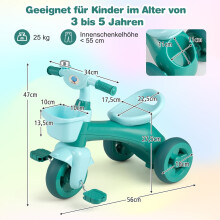 Dreirad für Kleinkinder mit eingeschränkter Lenkung, Klingel und ergonomischem Sitz