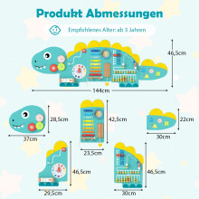 Dinosaurier-Aktivitätswand für Kleinkinder, 11-in-1 Montessori-Spielzeug
