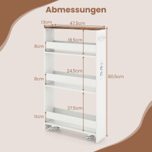 Schmaler, 13 cm breiter Rollwagen mit Ladestation