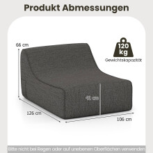 Aufblasbarer ergonomischer Liegestuhl mit abnehmbarem Bezug