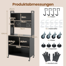 Küchenschrank mit Rollen, Klapptüren und Haken