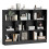 Bücherregal mit 10 Fächern, freistehend, 3 Ebenen, schwarz 2